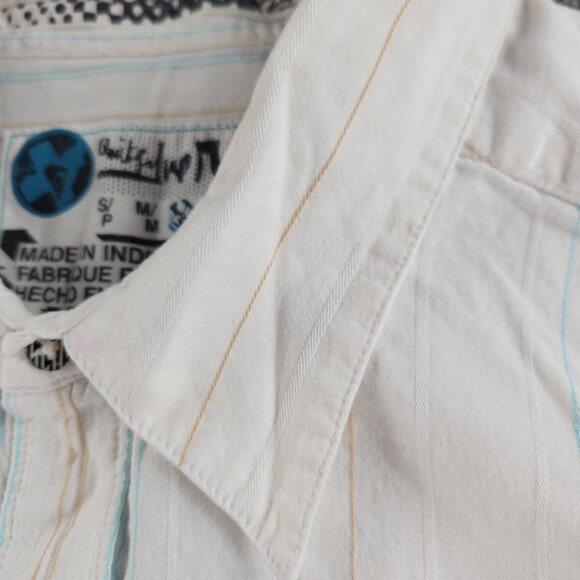 Quiksilver Button Up Shirt Short Sleeve Men Surf Outdoors Striped Large Colorful - Picture 5 of 16